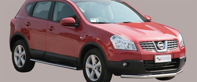 Beskyttelsesbar til forkofanger i rustfri stål - Blank til Nissan Qashqai årg. 07-09