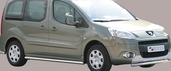 Beskyttelsesbar til forkofanger i rustfri stål - Blank til Peugeot Partner årg. 08-15