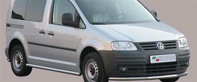 Front spoiler beskytter med bue i rustfri stål - Fås i sort og blankfra Mach til VW Caddy årg. 04-13