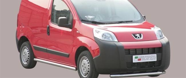 Beskyttelsesbar til forkofanger i rustfri stål - Blank til Peugeot Bipper årg. 08>
