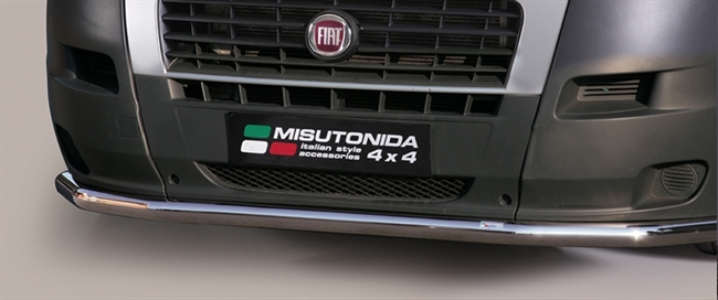 Beskyttelsesbar til forkofanger med bue i rustfri stål - Blank til Fiat Ducato årg. 06-13