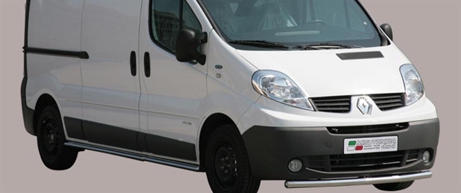 Beskyttelsesbar til forkofanger i rustfri stål - Blank til Renault Trafic årg. 07-13