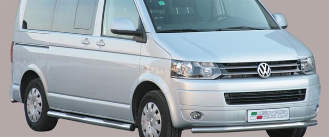 Beskyttelsesbar til forkofanger i rustfri stål - Blank til VW T5 årg. 10+