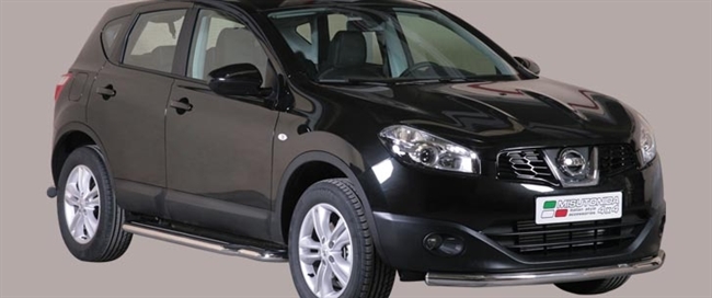 Beskyttelsesbar til forkofanger i rustfri stål - Blank til Nissan Qashqai årg. 10-13