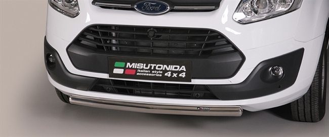 Front spoiler beskytter med bue i rustfri stål - Fås i sort og blank fra Mach til Ford Transit Custom årg. 13+