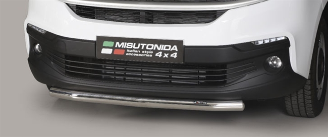 Frontspoiler beskytter (Slash bar) med bue i rustfri stål - Blank til Fiat Talento årg. 16>