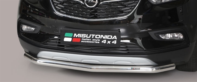 Beskyttelsesbar til forkofanger i rustfri stål - Blank til Opel Mokka X årg. 16>