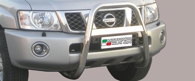 A-bar i rustfri stål - Blank med bil logo til Nissan Patrol Y61 årg. 05+