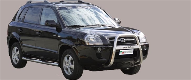 A-bar i rustfri stål med logo - Blank til Hyundai Tucson årg. 04-14