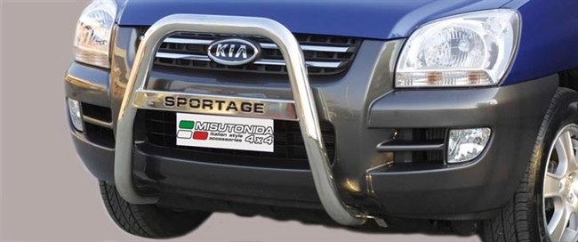 A-bar i rustfri stål med logo - Blank til Kia Sportage årg. 04-08