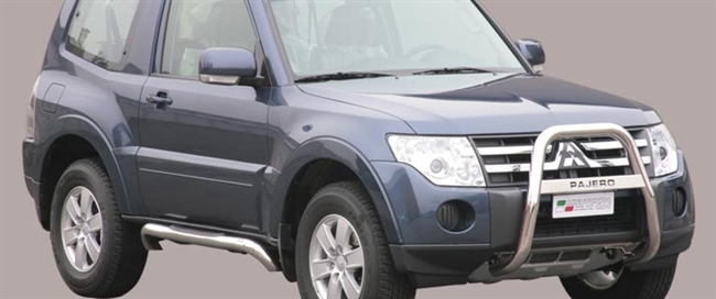 A-bar i rustfri stål med billogo - Blank til Mitsubishi Pajero årg. 07-15