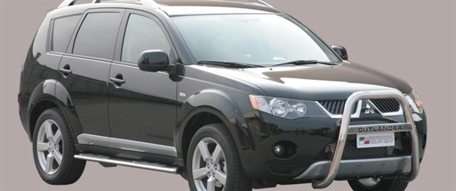 A-bar i rustfri stål med logo - Blank til Mitsubishi Outlander årg. 07-10