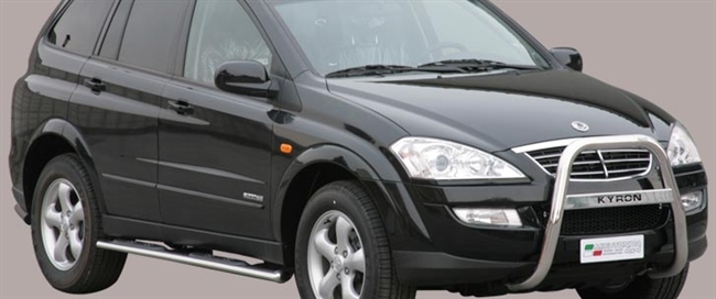 A-bar i rustfri stål med logo - Blank til SsangYong Kyron årg. 07+