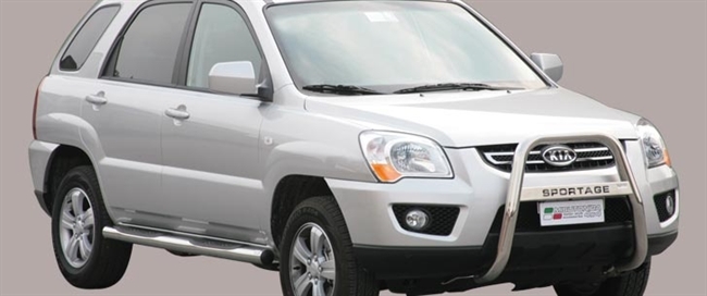 A-bar i rustfri stål med logo - Blank til Kia Sportage årg. 08-10