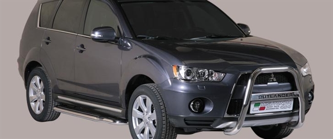 A-bar i rustfri stål med logo - Blank til Mitsubishi Outlander årg. 10-12