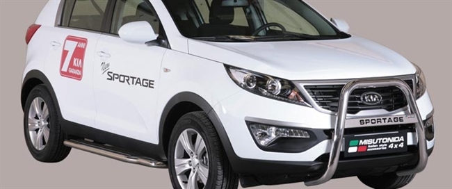 A-bar i rustfri stål med logo - Blank til Kia Sportage årg. 10-15