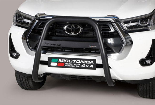 A-bar i rustfri stål - Sort til Toyota Hilux årg. 2021+