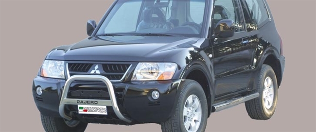 A-bar city (medium Bar) i rustfri stål med logo - Blank til Mitsubishi Pajero årg. 03-08