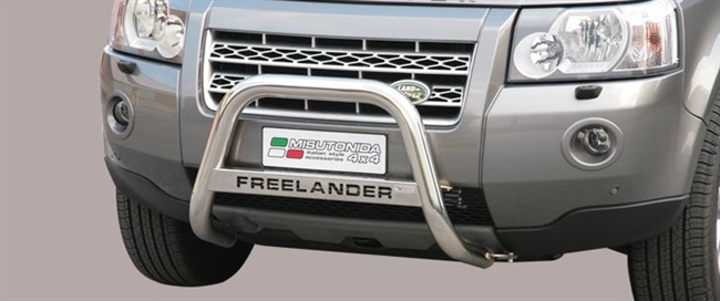 A-bar/bøjle city (medium Bar) i rustfri stål med logo - Fås i sort og blank - til Land Rover Freelander 2 årg. 07+