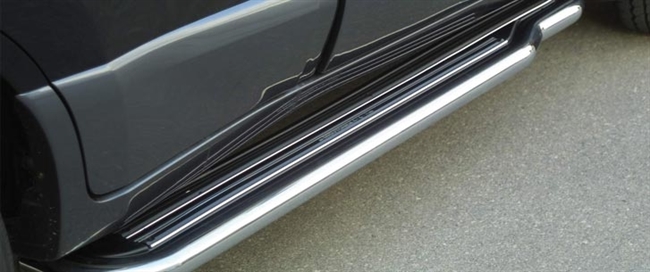 Trinbrædder i rustfri stål - Blank - Lang model til Santa FE 01-06