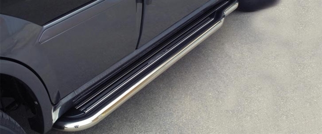 Trinbrædder i rustfri stål - Blank - Lang model til Terracan årg. 01-08