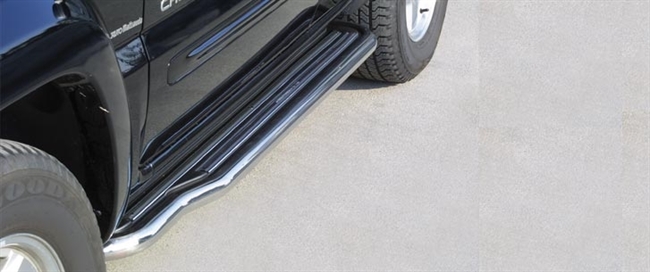 Trinbrædder i rustfri stål - Blank - Lang model til Jeep Cherokee årg. 01-08