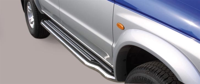 Trinbrædder i rustfri stål - Blank - Lang model til Terrano II 5 dørs årg. 99-02