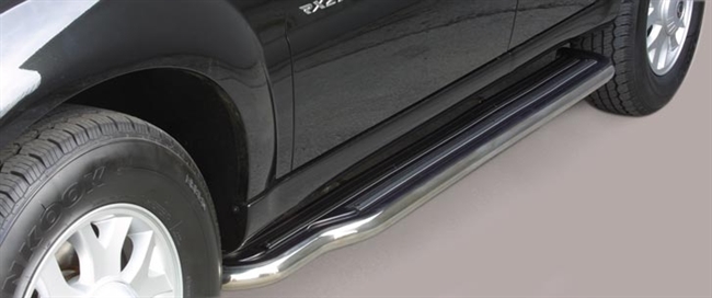 Trinbrædder i rustfri stål - Blank - Ekstra lang model til SsangYong Rexton I, II & W