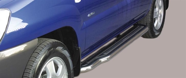 Trinbrædder i rustfri stål - Blank - Lang model til Sportage årg. 04-08