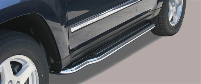 Trinbrædder i rustfri stål - Blank - Lang model til Jeep Grand Cherokee årg. 05-10