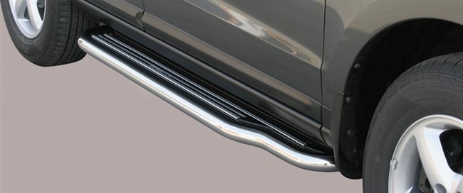 Trinbrædder i rustfri stål - Blank - Lang model til Santa FE årg. 06-10