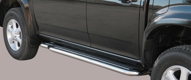 Trinbrædder i rustfri stål - Blank - Ekstra lang model til Isuzu D-Max Double Cab årg. 07-12