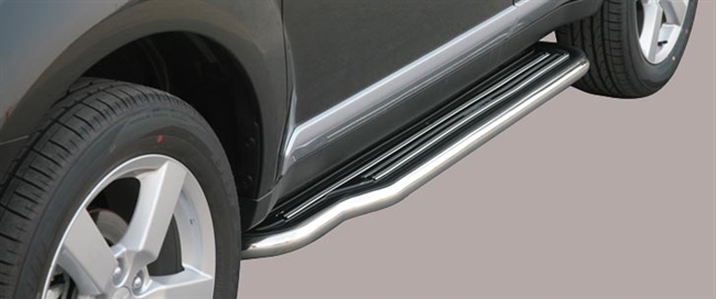 Trinbrædder i rustfri stål - Blank - Lang model til Mitsubishi Outlander årg. 07-10