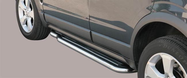 Trinbrædder i rustfri stål - Blank - Lang model til Opel Antara årg. 07-11