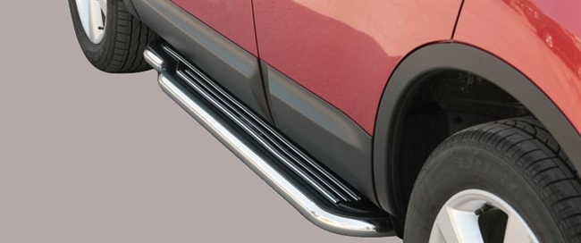 Trinbrædder i rustfri stål - Blank - Lang model til Nissan Qashqai årg. 07-09