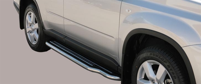 Trinbrædder i rustfri stål - Blank - Lang model til Nissan X-Trail årg. 07-10