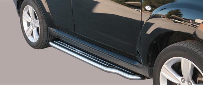 Trinbrædder i rustfri stål - Blank - Lang model til Peugeot 4007 årg. 07+