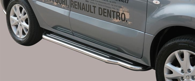 Trinbrædder (side steps) i rustfri stål - Fås i sort og blank - Lang model fra Mach til Renault Koleos årg. 08+