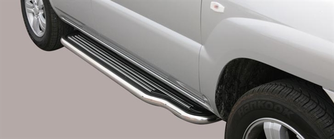 Trinbrædder i rustfri stål - Blank - Lang model til Kia Sportage årg. 08-10