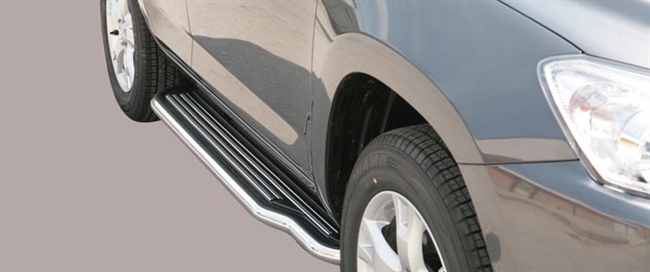 Trinbrædder i rustfri stål - Blank - Lang model til Toyota Rav4 årg. 09-10