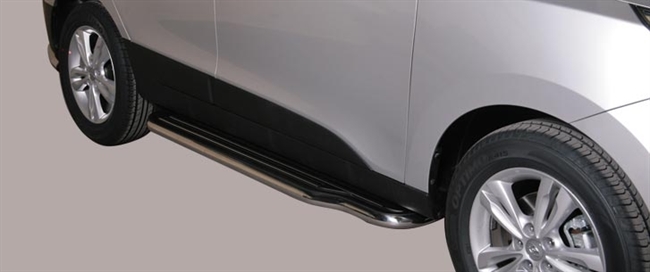 Trinbrædder i rustfri stål - Blank - Lang model til Hyundai IX35 årg. 10-