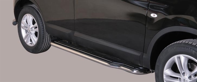 Trinbrædder i rustfri stål - Blank - Lang model til Nissan Qashqai årg. 10-13