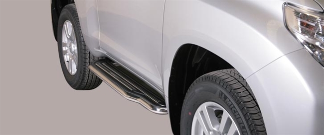 Trinbrædder i rustfri stål - Blank - Kort model til Toyota Landcruiser 150 3 dørs årg. 09+