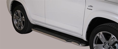 Trinbrædder i rustfri stål - Blank - Lang model til Toyota Rav4 årg. 10-12