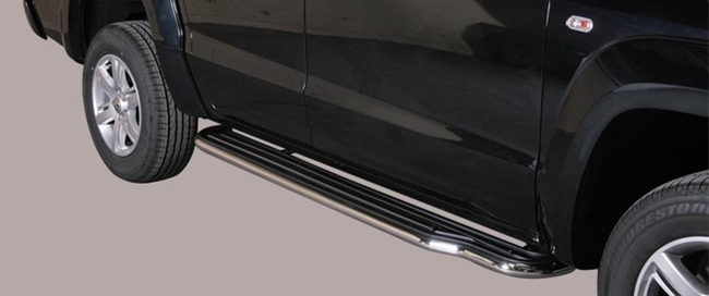 Trinbrædder i rustfri stål - Blank - Lang model til Amarok årg. 10-