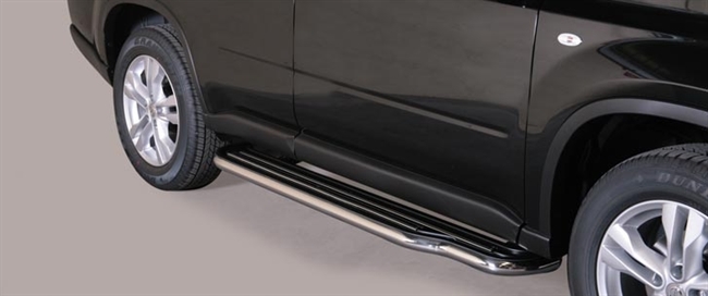 Trinbrædder i rustfri stål - Blank - Lang model til Nissan X-Trail årg. 11-14