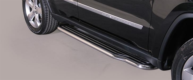 Trinbrædder i rustfri stål - Blank - Lang model til Jeep Grand Cherokee årg. 11-15