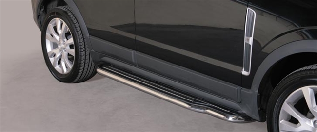 Trinbrædder i rustfri stål - Blank - Lang model til Opel Antara årg. 11+