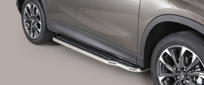 Trinbrædder i rustfri stål - Blank - Lang model til Mazda CX5 årg. 15-16