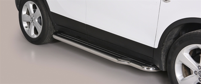 Trinbrædder i rustfri stål - Blank - Lang model til Opel Mokka årg. 12+